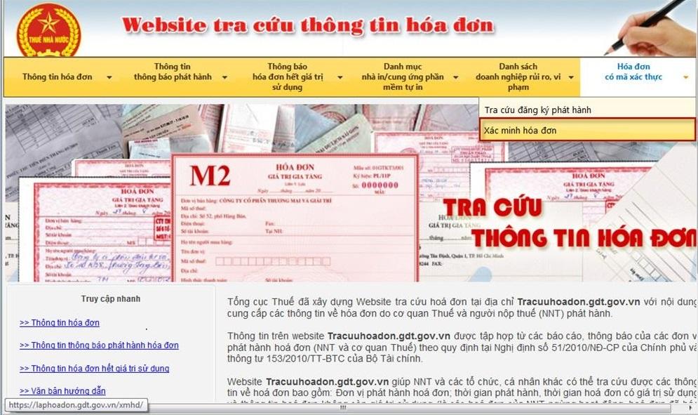 Hướng dẫn tra cứu hóa đơn điện tử trên website của cục Thuế.